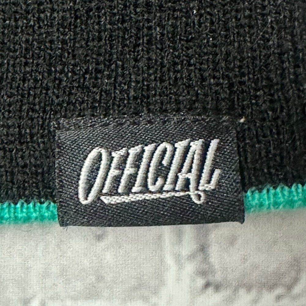 EUC Official Black and Teal Beanie with Pom Pom - Picture 2 of 10